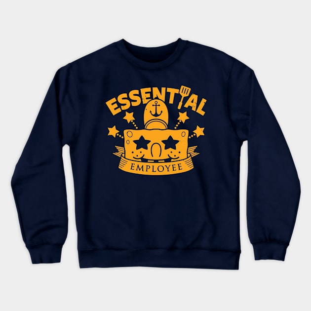 Quarantine Social Distancing Essential Employee Slogan Crewneck Sweatshirt by BoggsNicolas